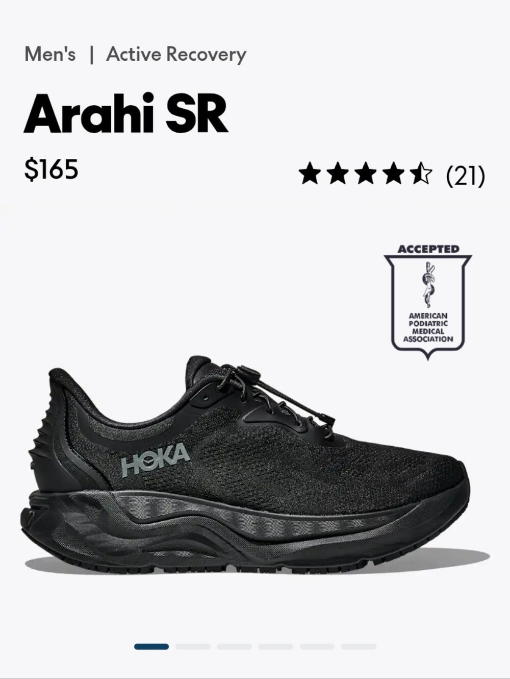 Brand New Never Worn Hoka Arahi SR Mens 9.5 Women's 8.5 Black